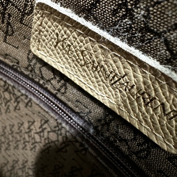 Yves Saint Laurent Vintage Studded “Y” Dome Satchel in Pebbled Beige Leather - Picture 10 of 10